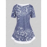 Plus Size Floral Print Casual Tee