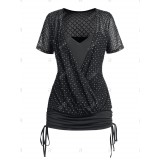 Plus Size & Curve Cinched Rhinestone 2 in 1 Tee