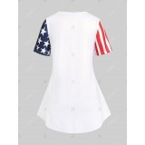 Plus Size & Curve Patriotic American Flag Butterfly Print Tee