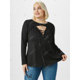 Plus Size Shrug Top and Eyelet Lace Up Tank Top