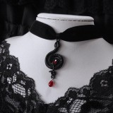 Gothic Snake Velvet Pendant Choker Necklace