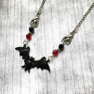 Gothic Bat Pattern Pendant Necklace