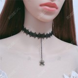 Gothic Pendant Spider Lace Choker Necklace