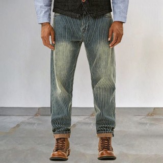 Mens Retro Striped Jeans